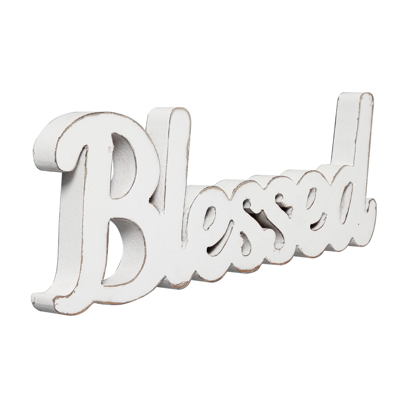 Amazon.com: Sintosin Rustic White Wooden Blessed Sign 15 Inch